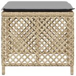 vidaXL Tabourets jardin et coussins lot de 4 mélange beige 41x41x36 cm