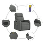 vidaXL Fauteuil de massage inclinable Gris foncé Tissu