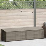 vidaXL Boîte de rangement de jardin gris 220x50x58 cm résine tressée