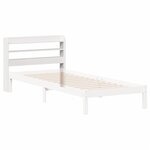 vidaXL Tête de lit avec étagères blanc 75 cm bois massif de pin