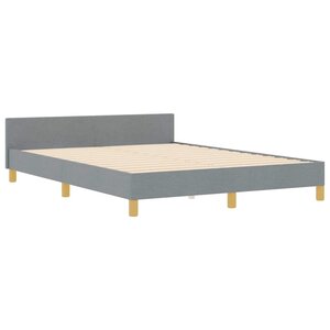 vidaXL Cadre de lit avec tête de lit Gris clair 140 x 190 cm tissu