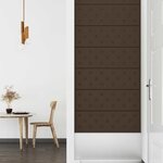 vidaXL Tête de lit murale 12 pc Marron Simili cuir