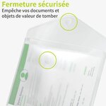 ACROPAQ 10 Pochettes Porte- documents Perforées A4 - 10 Chemises de Documents A4 Perforées avec Fermeture à Boucle et Crochet
