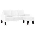 vidaXL Canapé à 3 places avec repose-pied Blanc Similicuir