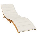 vidaXL Coussin de chaise longue crème mélangé 200x60x4 cm tissu