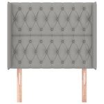 vidaXL Tête de lit avec oreilles Gris clair 93x16x118/128 cm Tissu