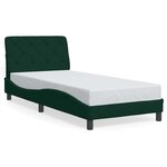 vidaXL Cadre de lit avec LED sans matelas vert foncé 90x190 cm velours