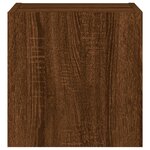 vidaXL Meuble TV mural avec lumières LED chêne marron 30 5x35x30 cm