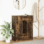 vidaXL Buffet avec tiroirs et portes chêne fumé 73x31x90 cm