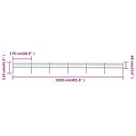 vidaXL Clôture de jardin avec dessus en lance Acier 10 2 x 0 6 m Noir
