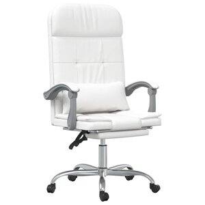 Fauteuil de massage inclinable de bureau informatique étude similicuir blanc 02_0025401