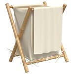 vidaXL Panier à linge blanc crème 45x55x63 5 cm bambou