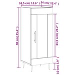 vidaXL Buffet Blanc brillant 34 5x34x90 cm Bois d'ingénierie