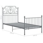 vidaXL Cadre de lit sans matelas gris métal 100x200 cm