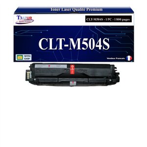 T3AZUR - Toner compatible avec Samsung CLT-M504S pour Samsung CLP-415N CLP-415NW CLX-4195FN CLX-4195FW CLX-4195N - Magenta