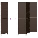 Classeur vidaXL 3 Panneaux Pliable Marron 146x180 cm Poly Rattan