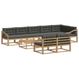 vidaXL Ensemble de canapés d'extérieur 9 pc Blanc et anthracite