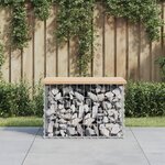 vidaXL Banc de jardin design de gabion 63x44x42 cm bois massif de pin
