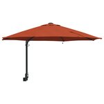 vidaXL Parasol mural avec LEDs Terre cuite 248 cm