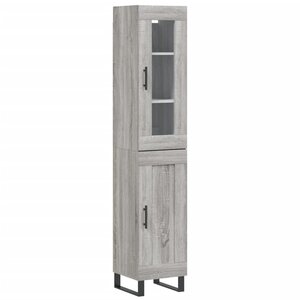 vidaXL Buffet haut Sonoma gris 34 5x34x180 cm Bois d'ingénierie