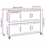 vidaXL Buffet rose 100 5x39x72 cm acier