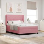 vidaXL Lit à ressorts avec matelas Rose 160 x 200 cm Velours