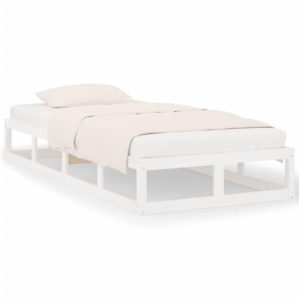 vidaXL Cadre de lit sans matelas blanc 100x200 cm bois massif