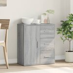 vidaXL Buffet sonoma gris 60x31x70 cm bois d'ingénierie