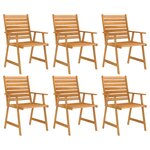 vidaXL Mobilier de salle à manger de jardin 7 Pièces Bois d'acacia solide