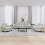 vidaXL Ensemble de canapés 3 Pièces avec coussins Gris clair Velours