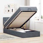 vidaXL Cadre de lit ottoman et matelas gris foncé 90x200 cm velours