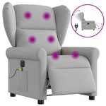 vidaXL Fauteuil de massage inclinable électrique gris nuage tissu