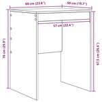 vidaXL Bureau Blanc 60 x 50 x 76 cm Bois d'ingénierie