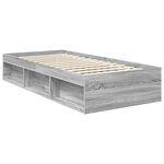 vidaXL Cadre de lit Gris Sonoma 90 x 190 cm Bois de pin massif