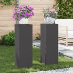 vidaXL Supports de Plantes d'Extérieur Pilier 2 Pièces Noir 24x24x75 cm Acier