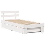 vidaXL Cadre de lit avec tiroir Blanc 100 x 200 cm Bois massif en pin