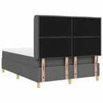 vidaXL Lit à ressorts avec matelas Gris foncé 140 x 200 cm tissu
