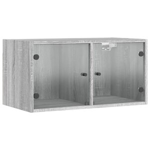 vidaXL Armoire murale avec portes en verre sonoma gris 68 5x37x35 cm