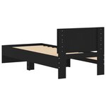 vidaXL Cadre de lit sans matelas avec tête de lit noir 90x200 cm