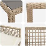 vidaXL Ensemble de salle à manger pour jardin 9 Pièces Beige Poly rotin