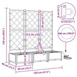 vidaXL Pots de jardin Blanc 120 x 40 x 126 cm Acier