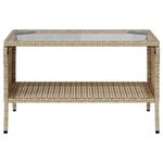 vidaXL Canapé de jardin 2places coussins et table beige résine tressée