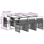 vidaXL Ensemble à manger de jardin et coussins 7 Pièces beige poly rotin