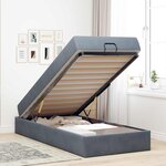 vidaXL Cadre de lit avec matelas avec matelas 2 Pièces Gris Foncé Velours