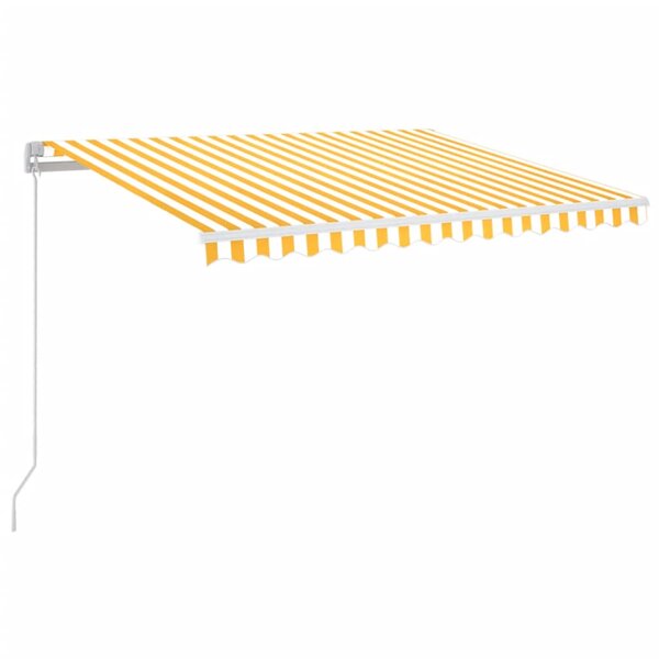 vidaXL Auvent manuel rétractable avec LED 350x250 cm Jaune et blanc