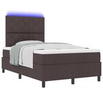 vidaXL Lit à ressorts avec matelas Marron foncé 120 x 190 cm tissu