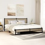 vidaXL Cadre de lit en métal sans matelas chêne sonoma 183x213 cm