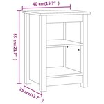 vidaXL Tables de chevet 2 Pièces Gris 40x35x55 cm Bois de pin solide