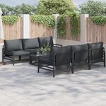 vidaXL Ensemble de canapé de jardin 7 Pièces Anthracite Acier & Tissu