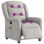 vidaXL Fauteuil de massage inclinable électrique gris nuage tissu